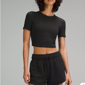 LULULEMON Hold Tight Straight-Hem Cropped T-Shirt Size 12 NWT